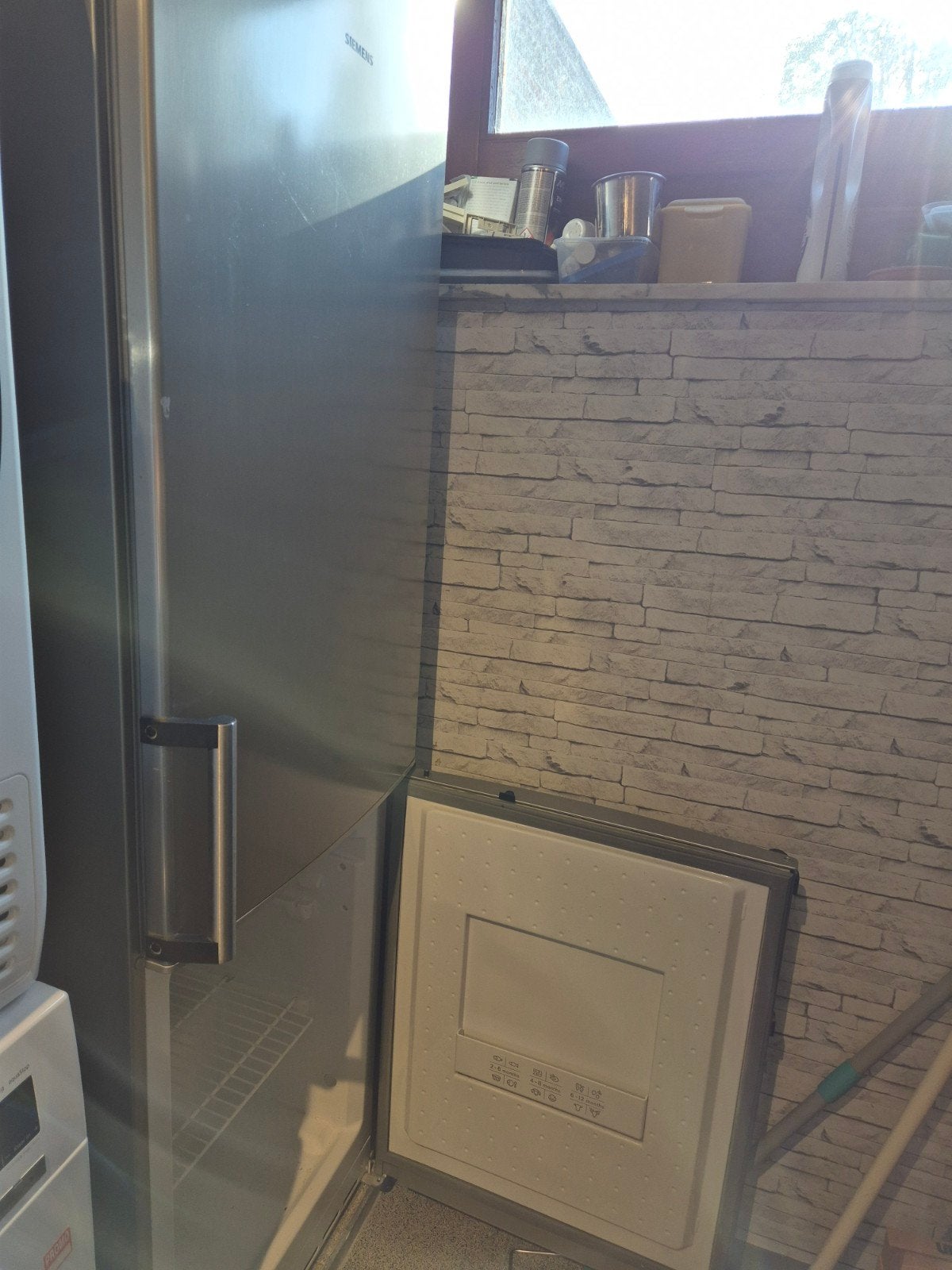 Frigo en ijskast Siemens kleur grijs.VERKOCHT, 160 cm ou plus, Enlèvement, Utilisé, 200 litres ou plus