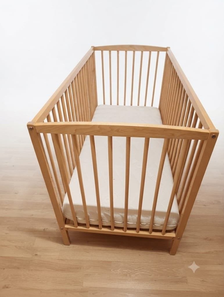 Lit cage et son matelas, Enfants & Bébés, Matelas, Moins de 70 cm, Comme neuf, Enlèvement