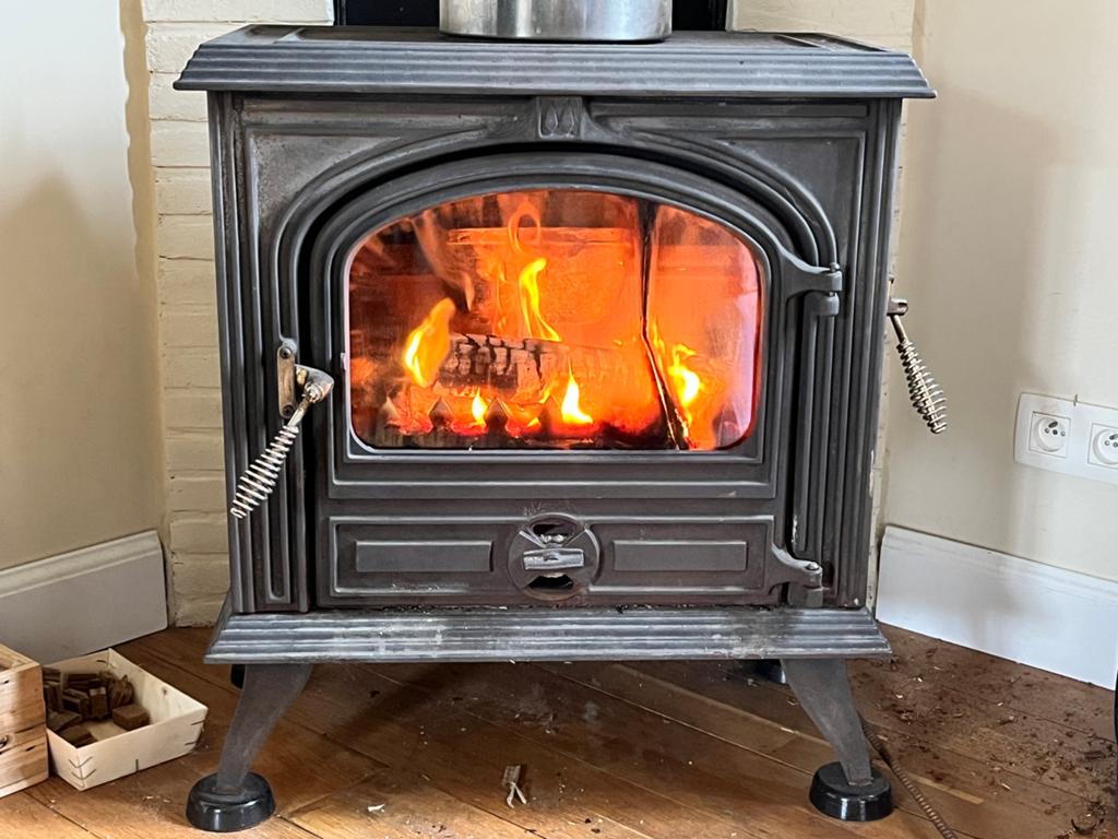 Houtkachel 9kw, Enlèvement, Utilisé, Bois, Autoportant