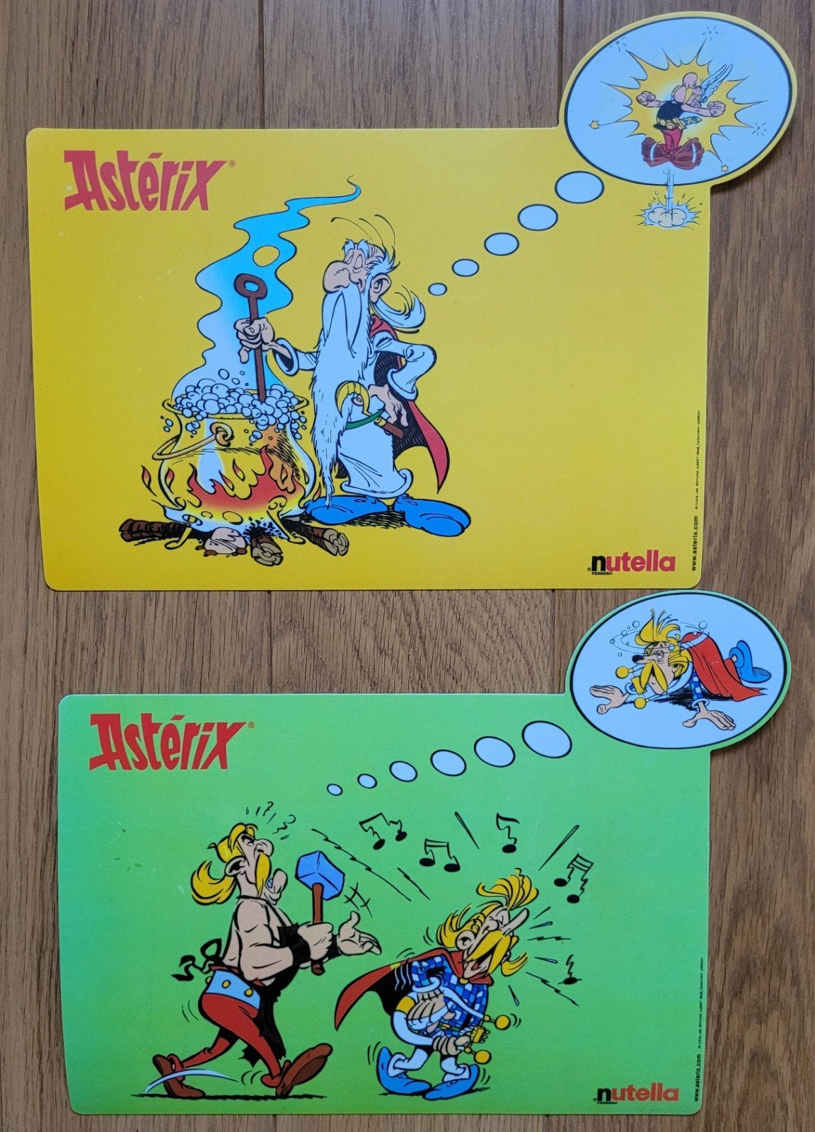 Asterix en Obelix: 2 placemats (Nutella), Ophalen of Verzenden, Asterix en Obelix, Gebruikt, Gebruiksvoorwerp