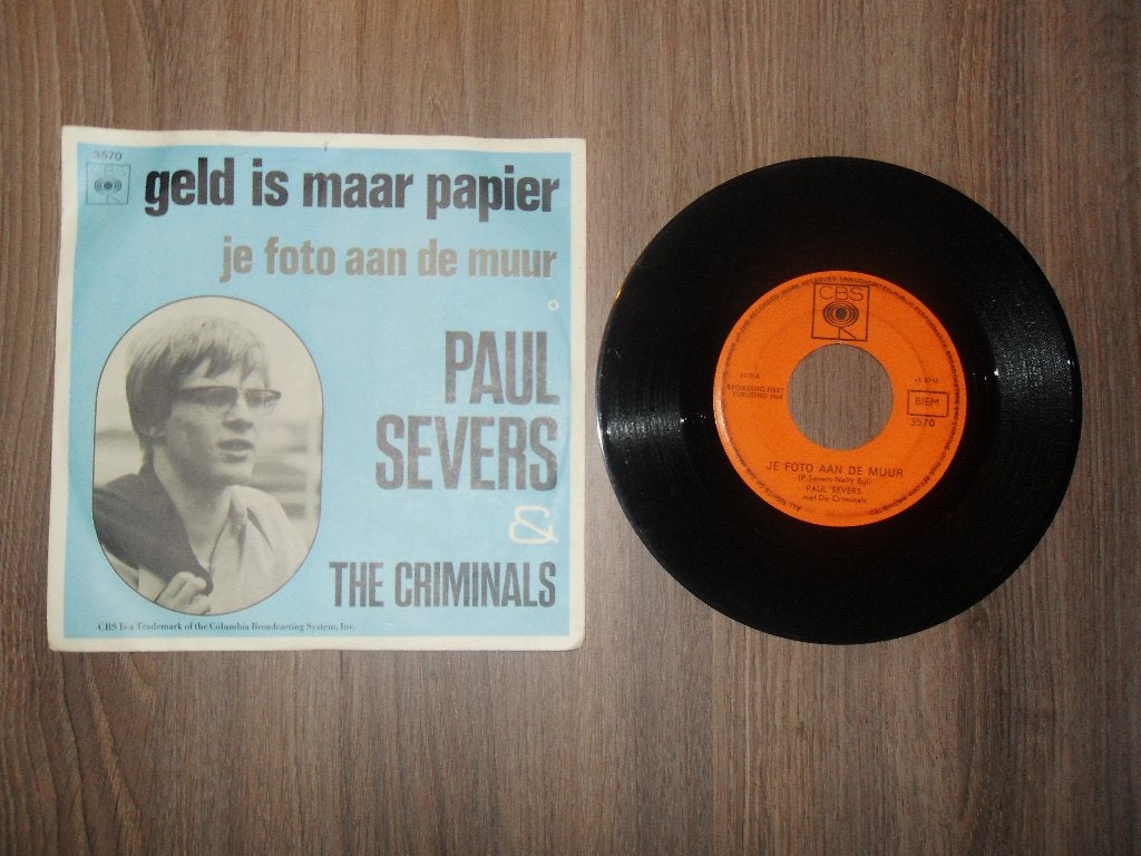 Paul Severs - Je foto aan de muur, Enlèvement ou Envoi, Utilisé, 7 inch, Chanson réaliste ou Smartlap