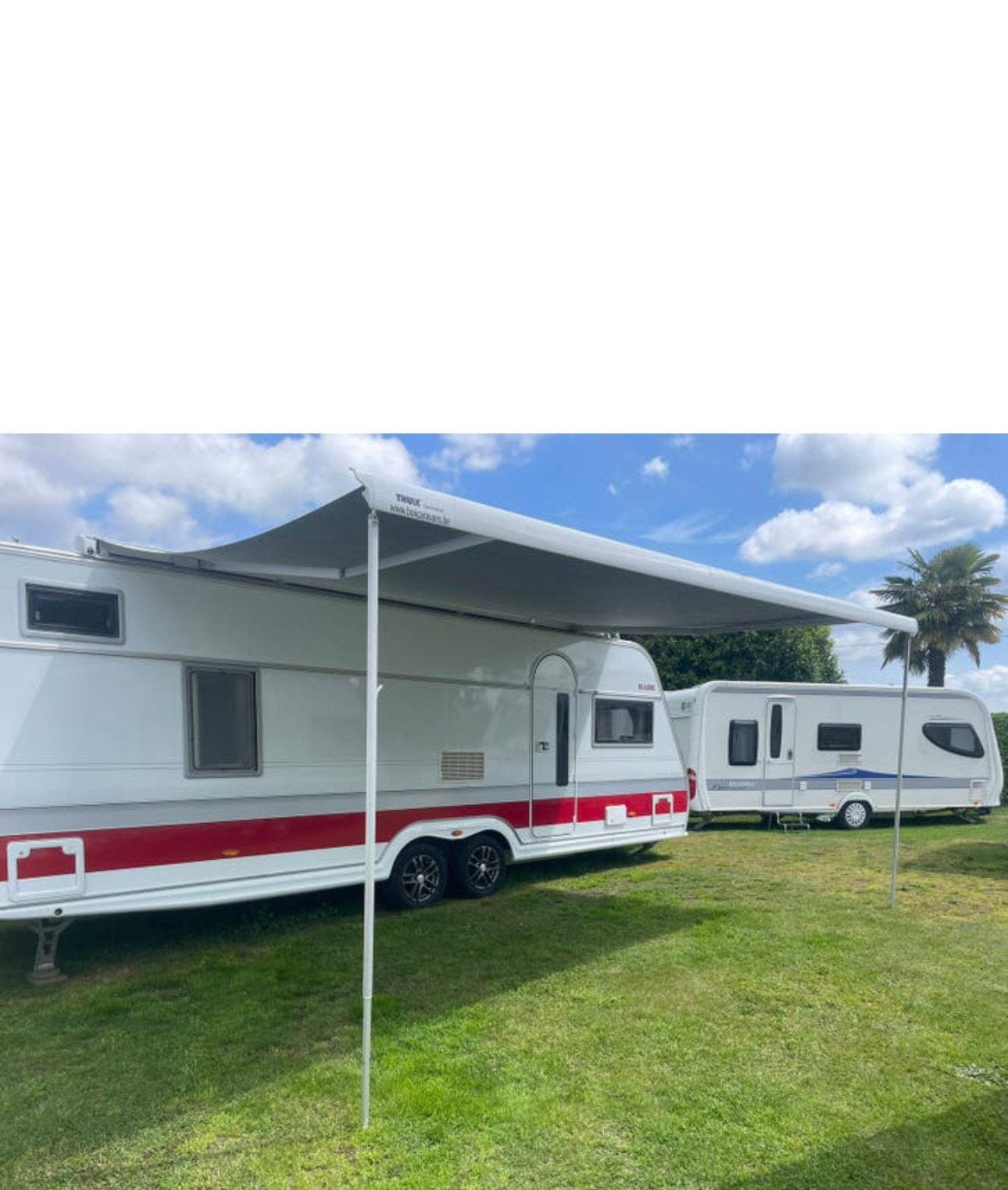 Omnistor Thule 5 m x 2,6 m uitdraaibare luifel, Caravans en Kamperen, Ophalen, Gebruikt, Thule