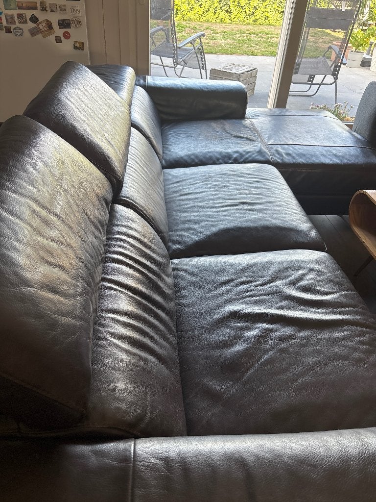 Leren sofa, gratis ophalen, 75 à 100 cm, Enlèvement, Utilisé, Cuir