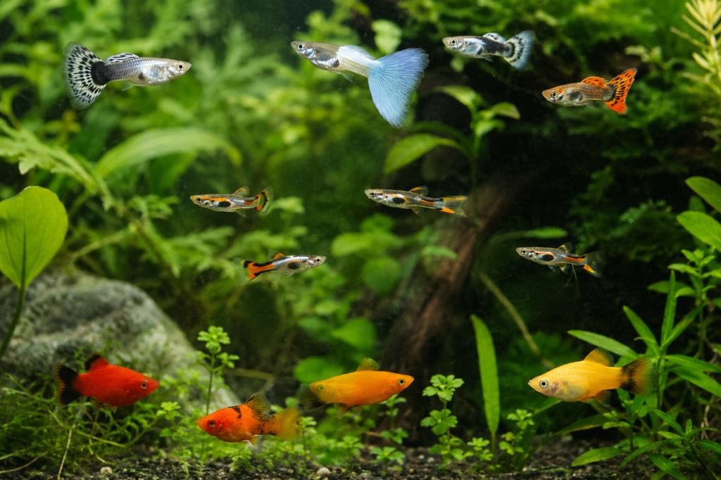 Iemand enkele guppy of platty te geef?, Vis, Zoetwatervis, Schoolvis