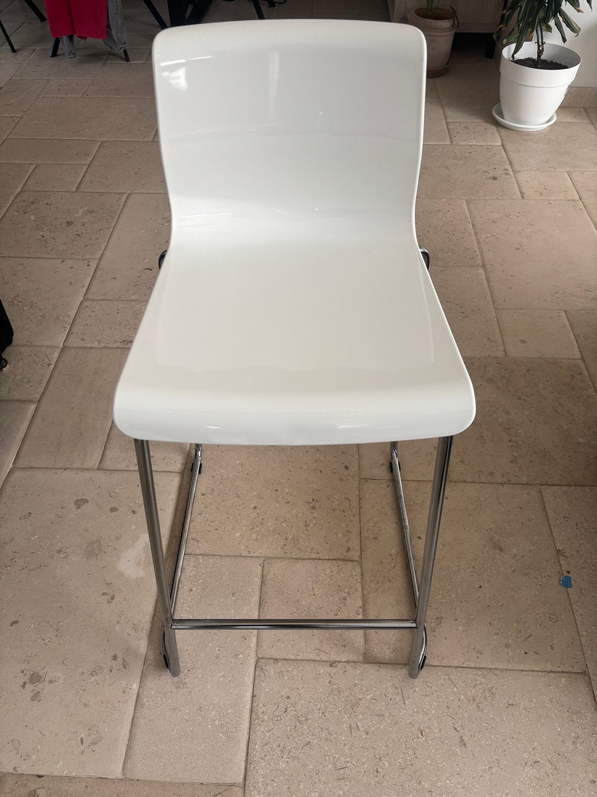 Witte Ikea Barkruk GLENN, Huis en Inrichting, Met voetsteun, 60 tot 90 cm, Nieuw, Ophalen of Verzenden