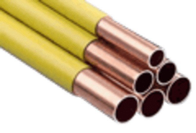 tuyaux cuivre avec gaine PVC jaune diamètre 28 par 1mm, Bricolage & Construction, Tuyaux & Évacuations, Neuf, 4 à 6 mètres, Buse droite