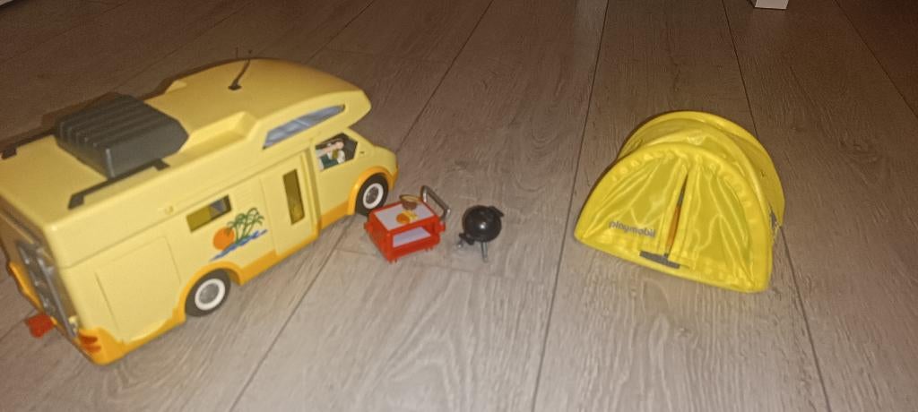 CARAVAN + KAMPERTENT + ACCESSOIRES PLAYMOBIL, Ophalen, Gebruikt, Los Playmobil