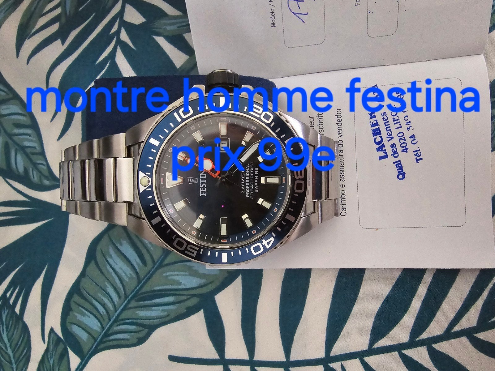 montre homme  festina, Enlèvement