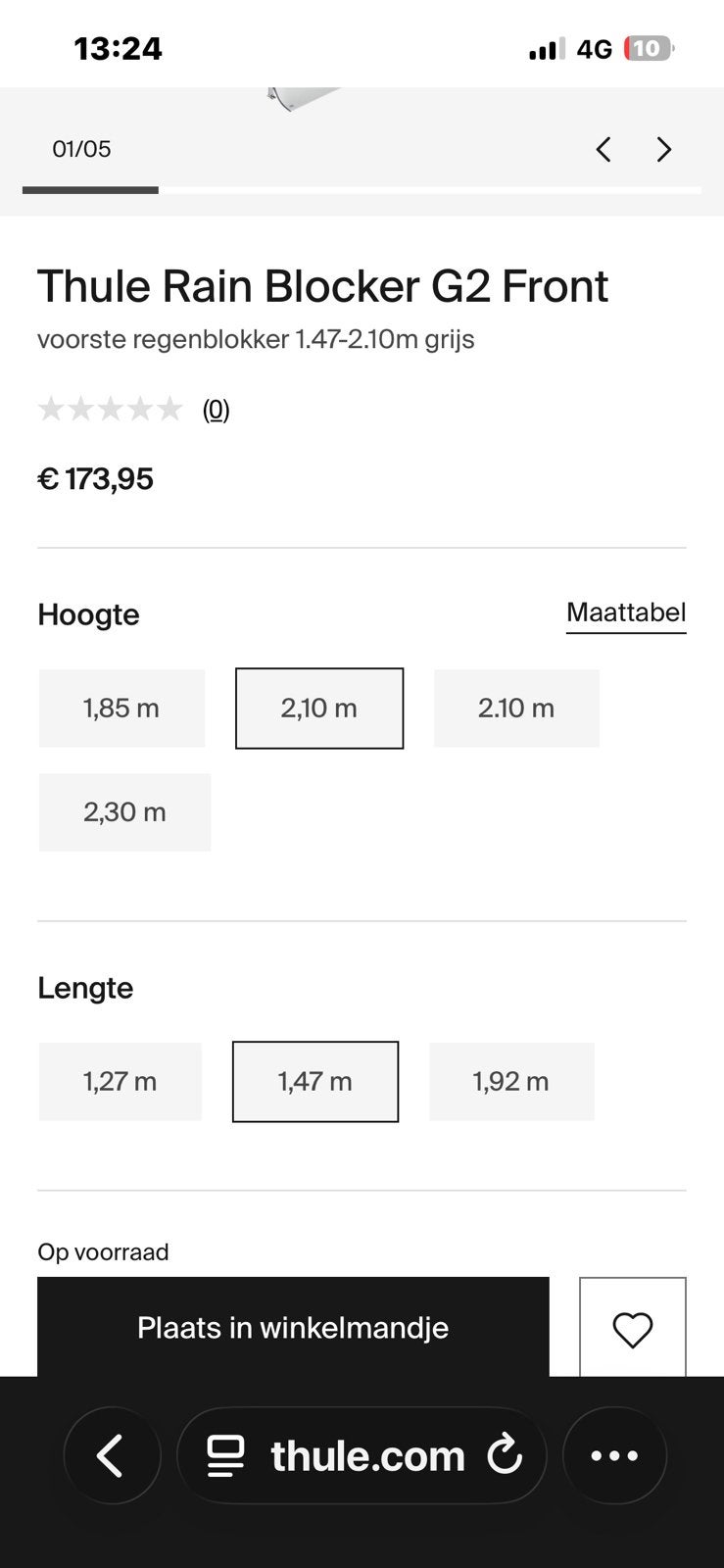 Thule Rain Blocker, Ophalen, Nieuw, Thule