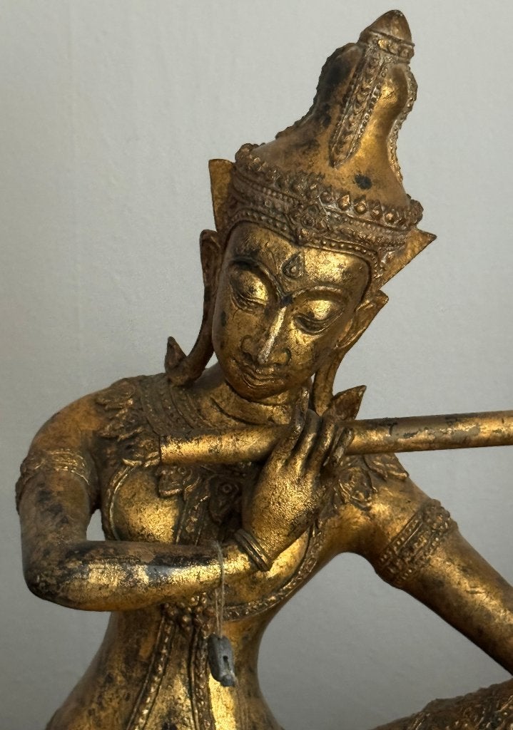 Paar gouden bronzen Boeddhabeelden - Thailand, Antiek en Kunst, Kunst | Niet-Westerse kunst, Ritueel object, Goud, Ophalen of Verzenden