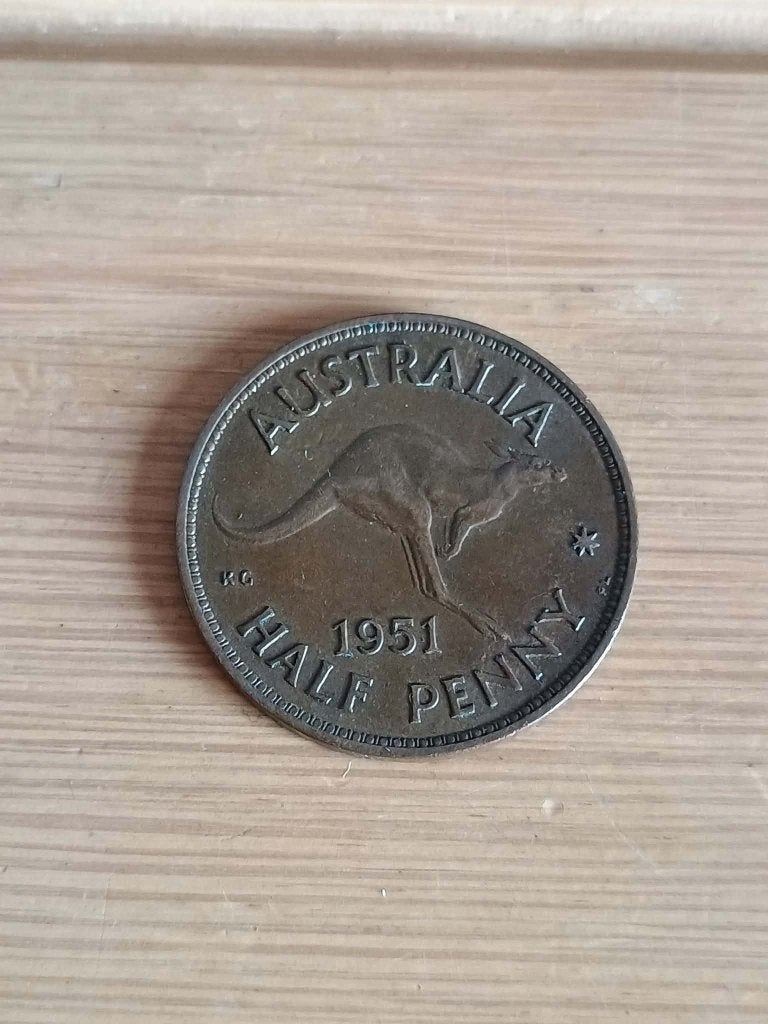 AUSTRALIË 1/2 Penny 1951 PL - Lot 009, Postzegels en Munten, Ophalen of Verzenden, Losse munt