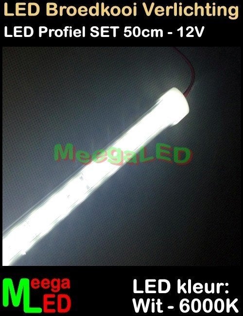 LED profiel strip SET 2x 50cm Broedkooi Kweekkooi Vogelkooi, Ophalen of Verzenden, Nieuw, Aluminium, Broedkooi of Kweekkooi