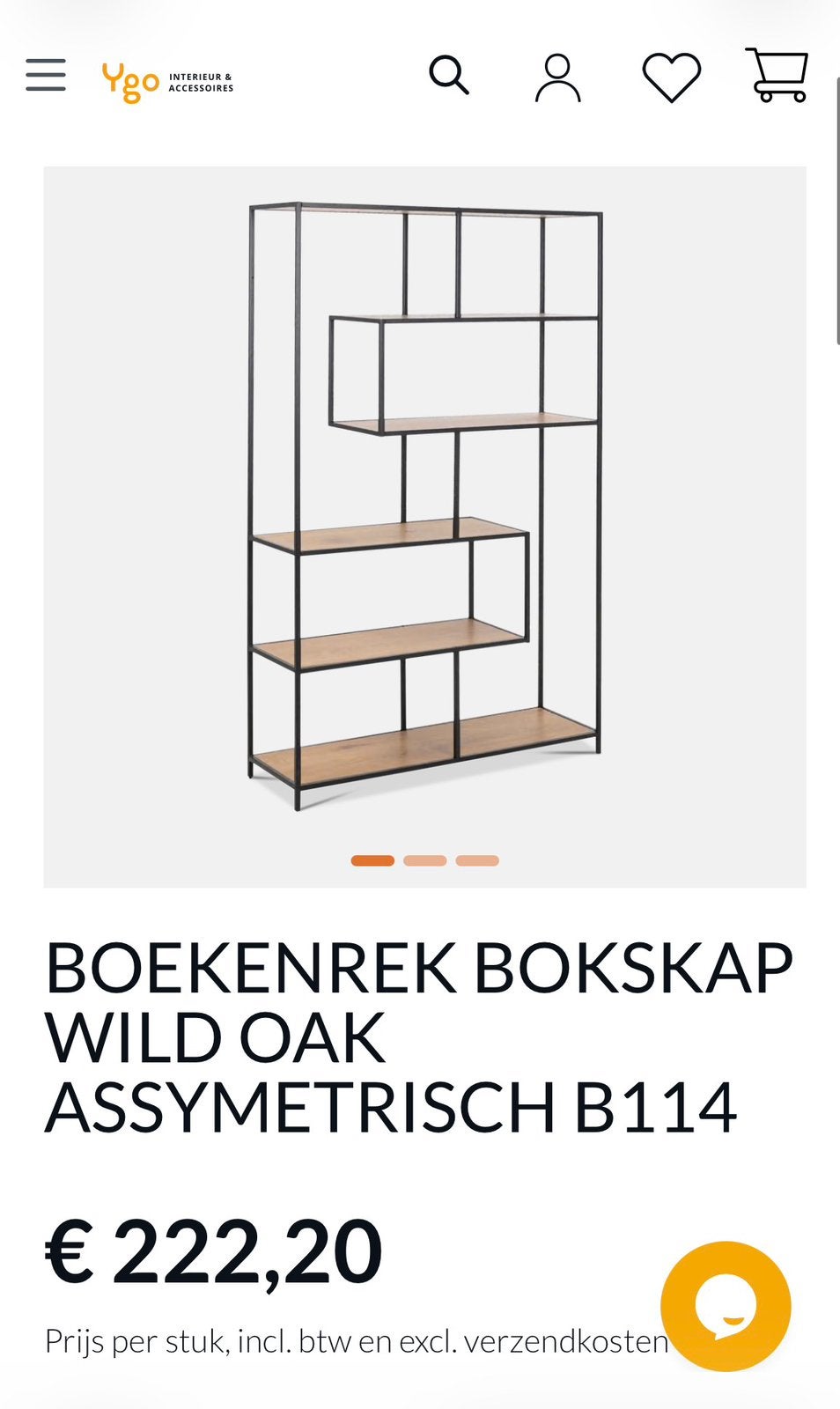 Design Boekenrek BOKSKAP – Wild Oak, Enlèvement, Comme neuf
