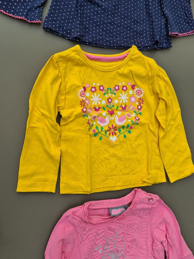 gele longsleeve, t-shirt 86, Kinderen en Baby's, Babykleding | Maat 86, Ophalen, Zo goed als nieuw