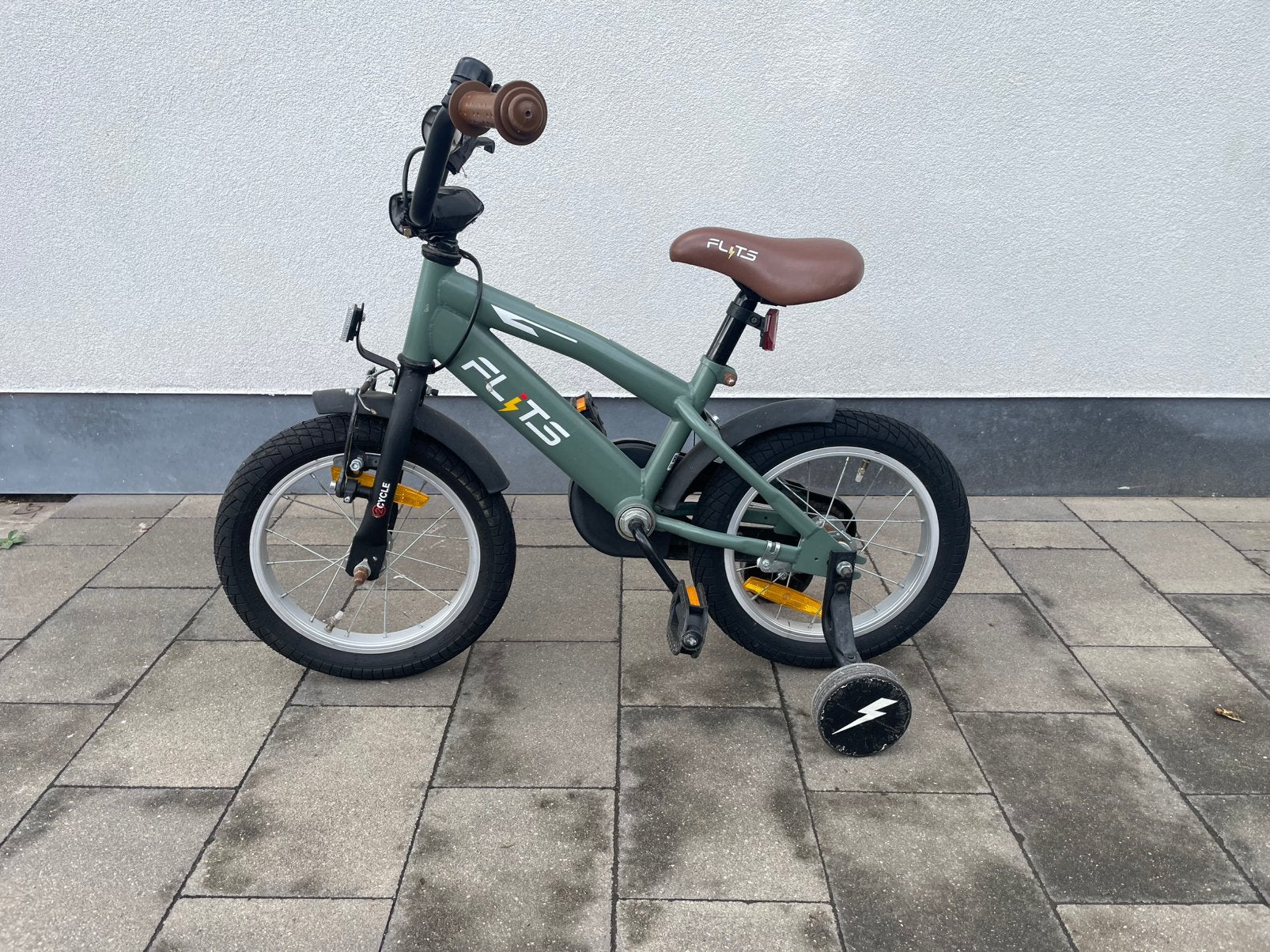 Stoere 2Cycle Flits Kinderfiets – 14 inch Incl. zijwieltjes!, Enlèvement, Comme neuf, Frein à rétropédalage, Stabilisateurs