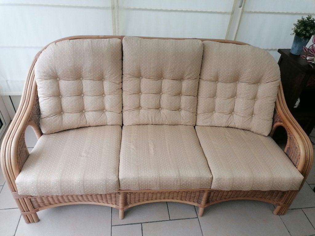 rotan 3 zit zetel, Ophalen, Gebruikt, 150 tot 200 cm, Driepersoons