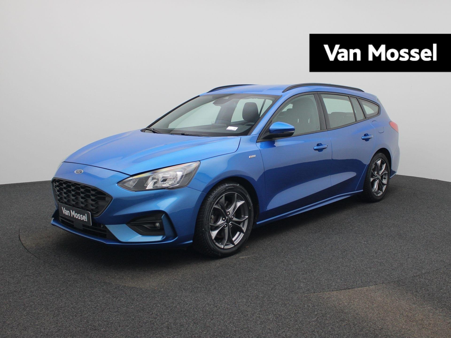 Ford Focus Wagon 1.5 EcoBoost ST Line Business, Auto's, 1345 kg, Stof, Blauw, 3 cilinders