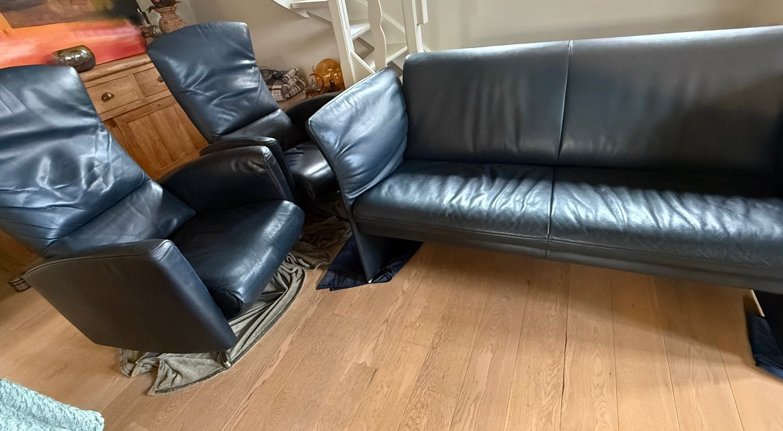 2x relax Jori Multimove + canapé 2 places en cuir, Enlèvement, Utilisé