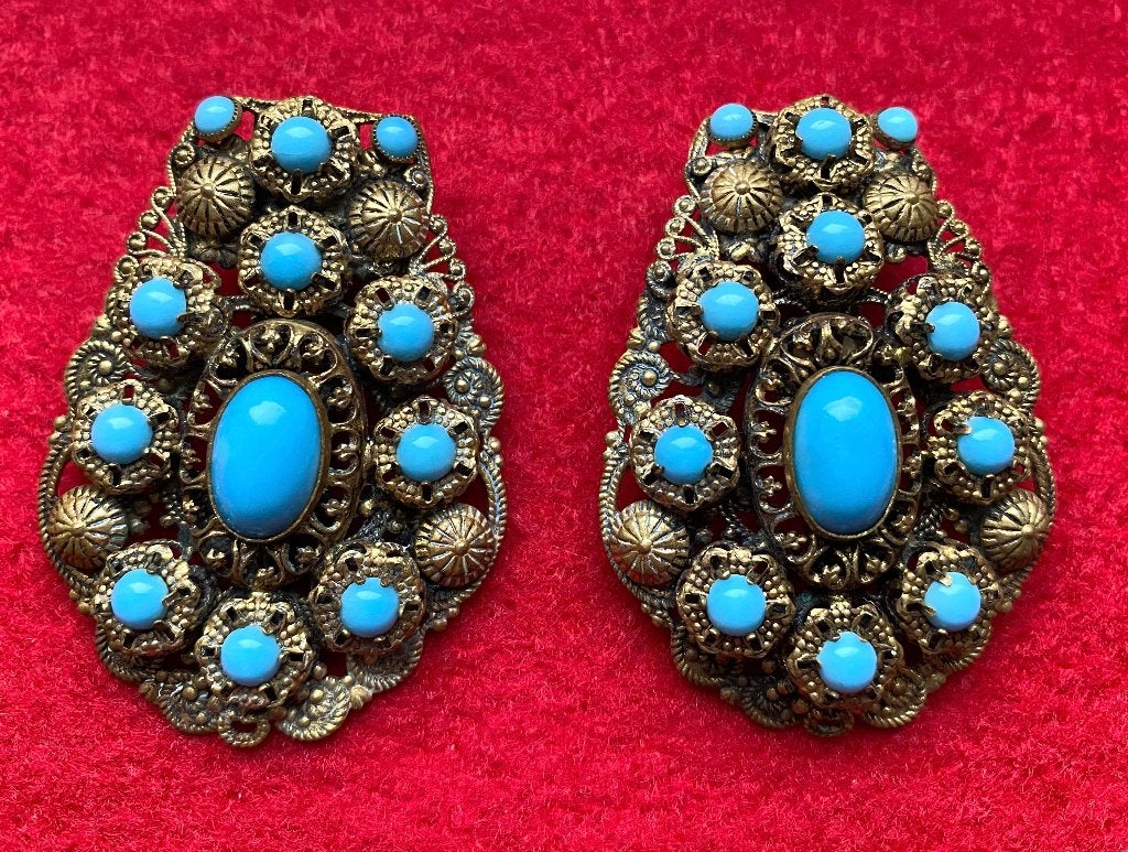 Paar vintage clipoorbellen, Ophalen of Verzenden, Overige materialen, Oorbellen