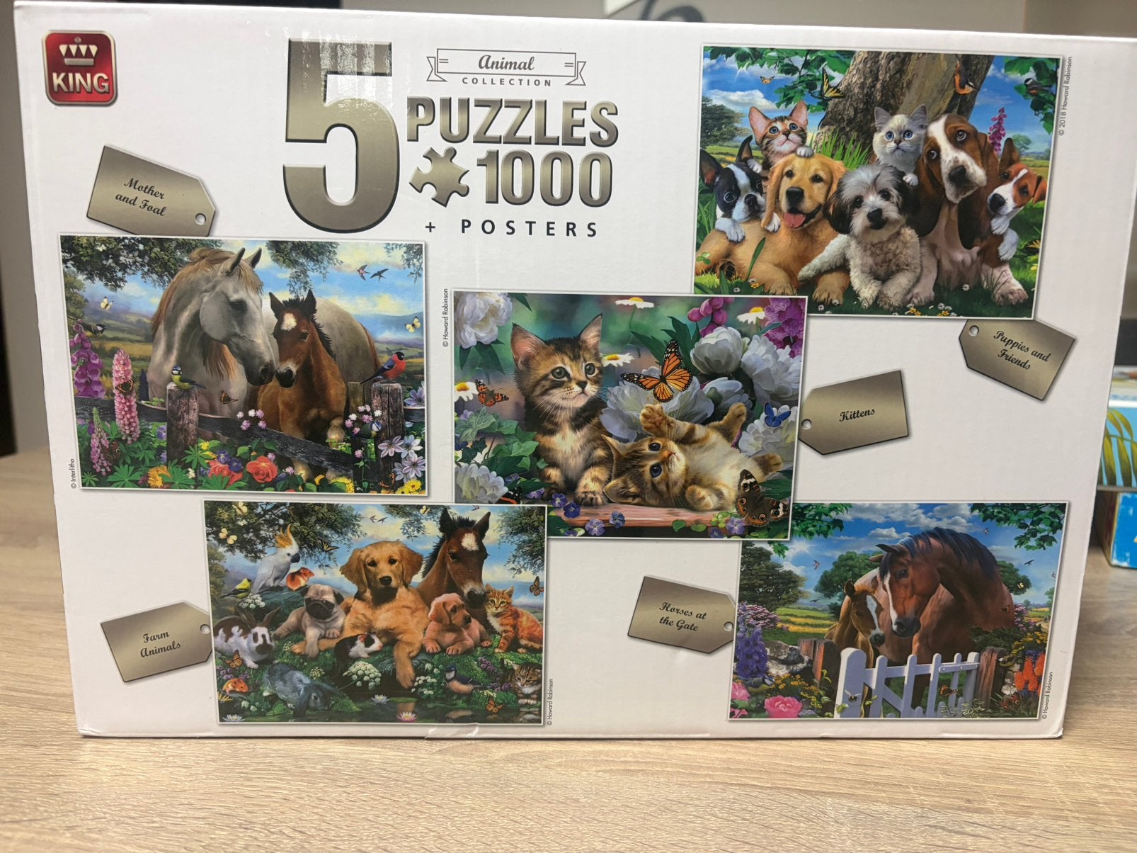 NIEUW 5 puzzels hondjes katjes en paardjes, Ophalen of Verzenden, Zo goed als nieuw