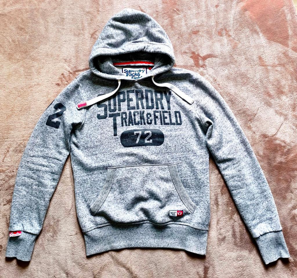 Superdry hoodie - maat: S - kleur: heather grey, Kleding | Heren, Ophalen of Verzenden, Zo goed als nieuw, Grijs, Maat 46 (S) of kleiner