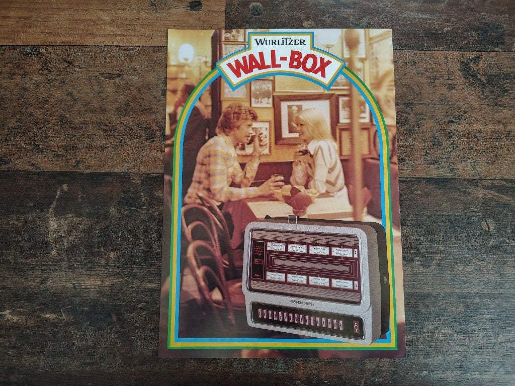 Flyer: Wurlitzer Wall-Box/ FW 160 (1975) jukebox, Verzamelen, Ophalen of Verzenden, Wurlitzer