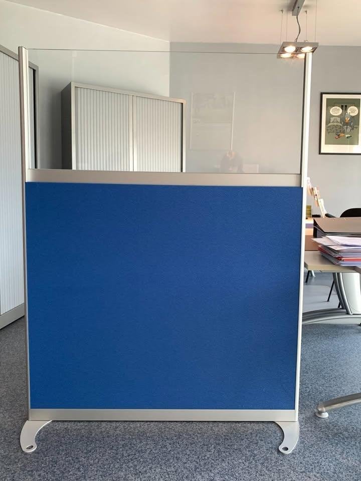 Cloison de bureau, Cloison, 120 cm, Bleu, Comme neuf