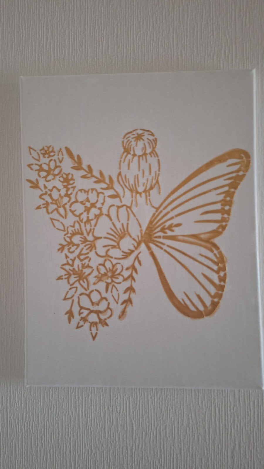 Tableau fait a la main avec peinture dorer 30 x 40 cm