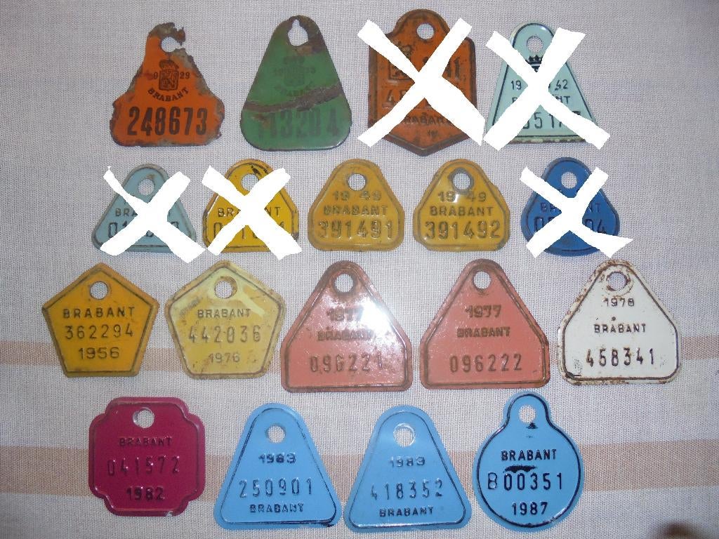 plaques de vélo Taksplaten Brabant, étain et e-mail, Enlèvement ou Envoi