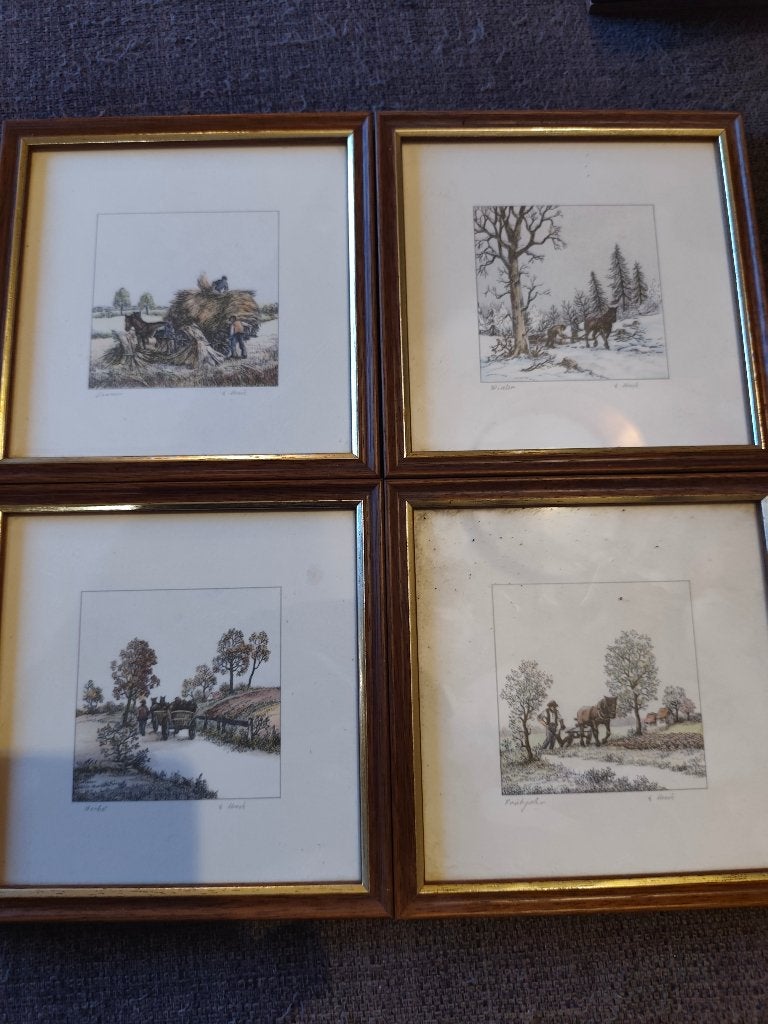 Kunstwerken Ludwig Urack, Antiquités & Art, Enlèvement ou Envoi, Autres sujets, Sous verre, Dessin