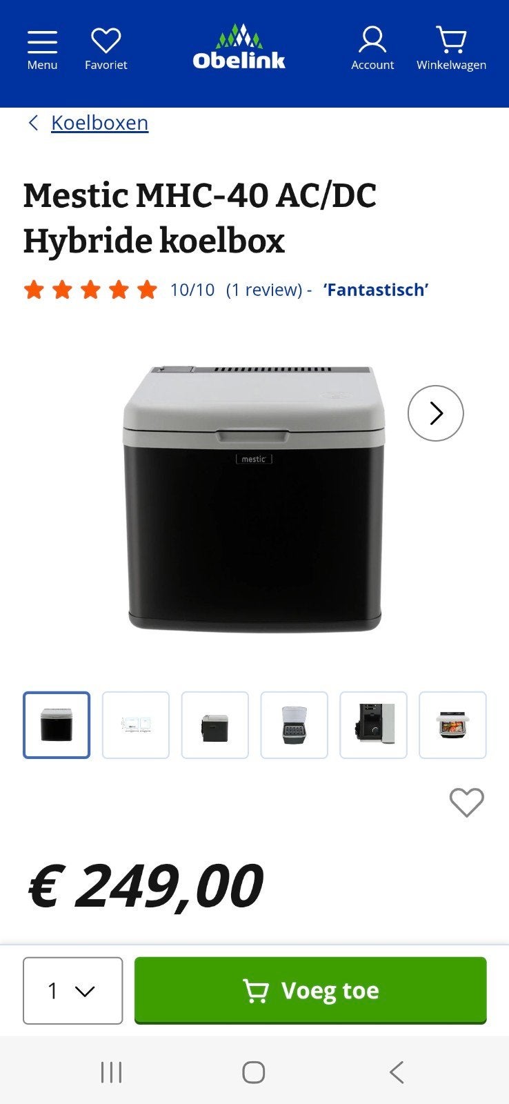 Koelbox 12v en 230v, Ophalen