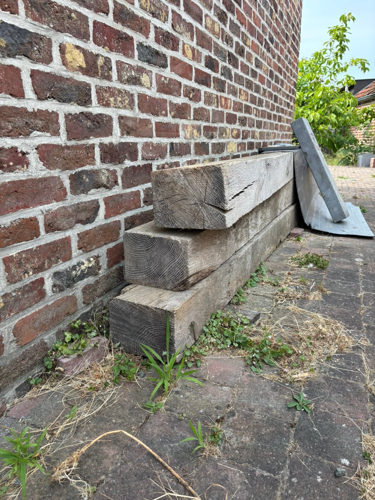 Eiken balken, Tuin en Terras, Palen, Balken en Planken, Ophalen, Gebruikt, 180 tot 250 cm, Balken