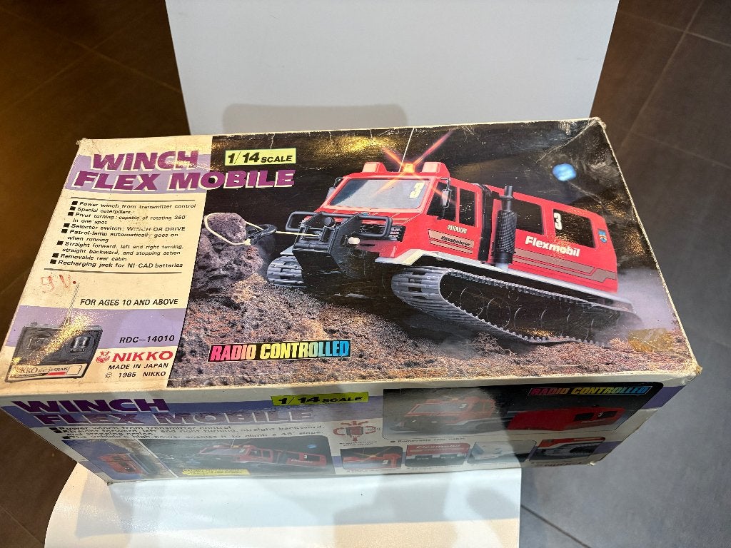 Vintage Nikko Winch Flex Mobile (1985) compleet, Hobby en Vrije tijd, Elektro, Gebruikt, Auto offroad, Schaal 1:14