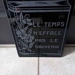 plaque funéraire en marbre noir brillant, Enlèvement ou Envoi, Utilisé