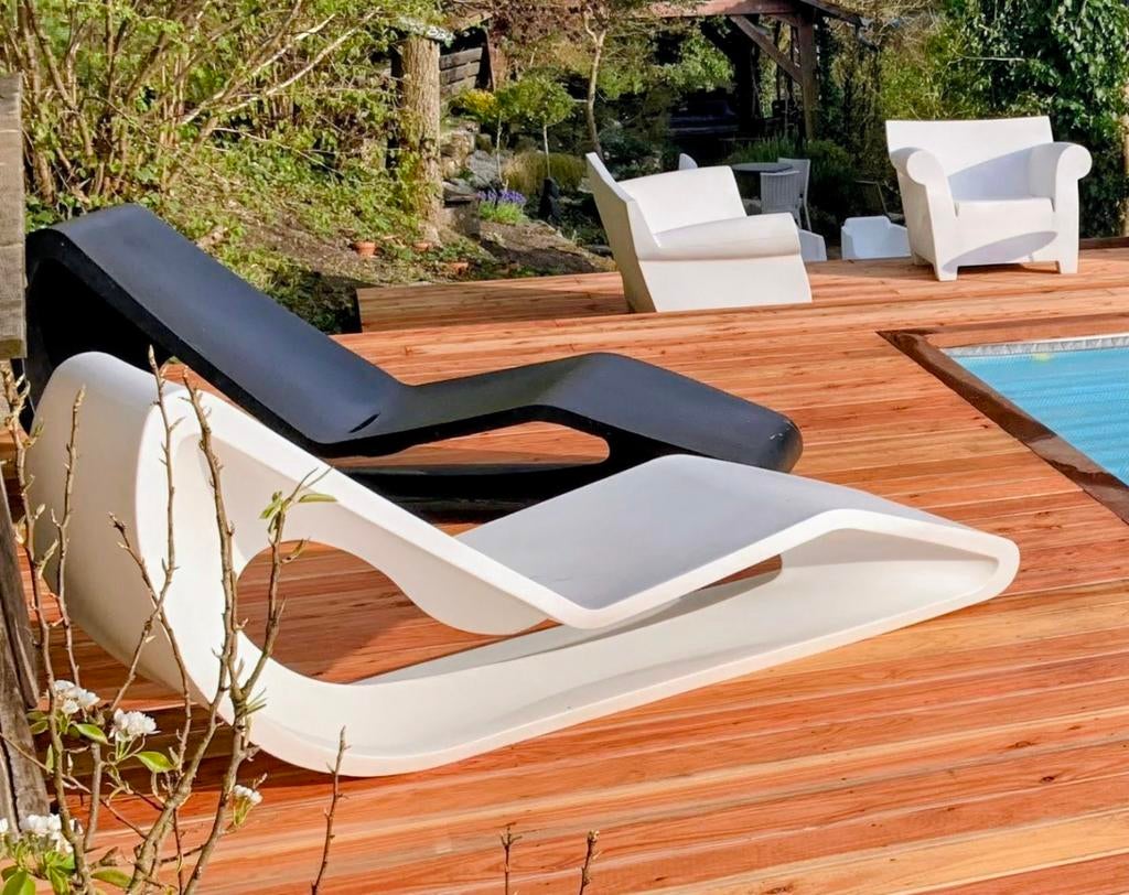 Wie is Paul? Design tuinmeubilair - 2 ligstoelen, Tuin en Terras, Ophalen