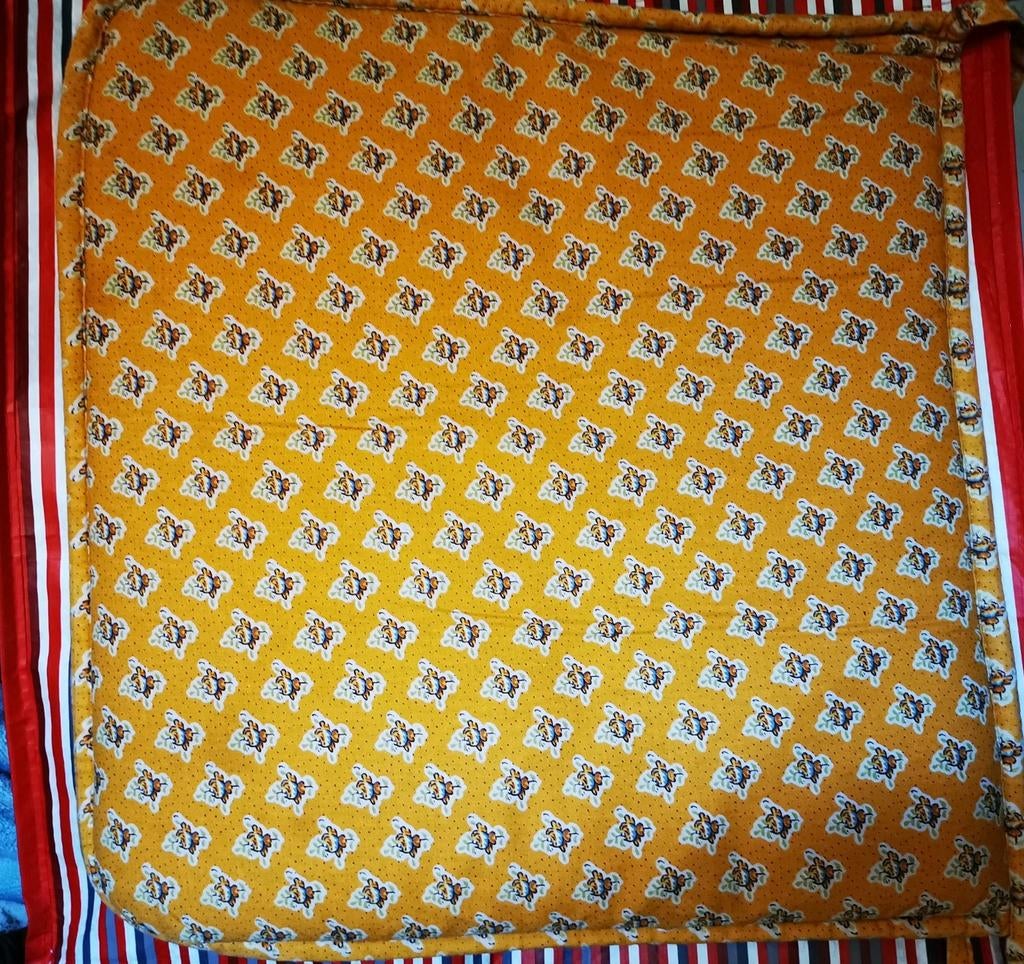 Zitkussens 4 stuks voor terras of camping retro motief, Ophalen of Verzenden