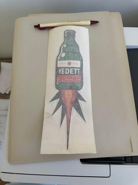 Vedett sticker brouwer Duvel Moortgat, Ophalen of Verzenden, Nieuw, Reclamebord, Plaat of Schild, Duvel
