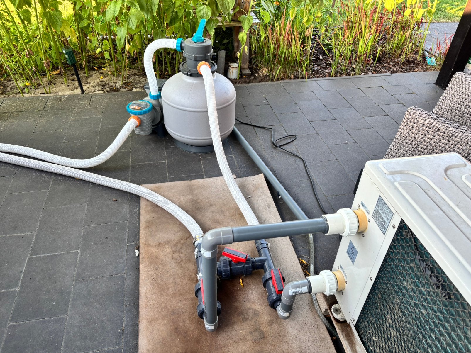 Bestway zwembad compleet met warmtepomp, Jardin & Terrasse, Accessoires de piscine, Utilisé, Autres types, Enlèvement