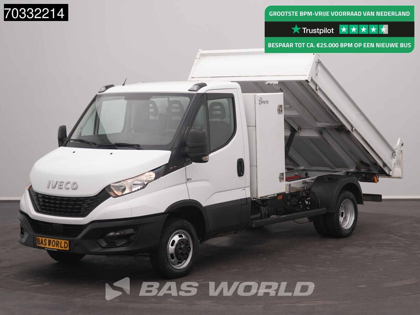 Iveco Daily 35C16 3.0L Kipper met Kist 3500kg trekhaak Airco, Gebruikt, Euro 6, 4 cilinders, Iveco