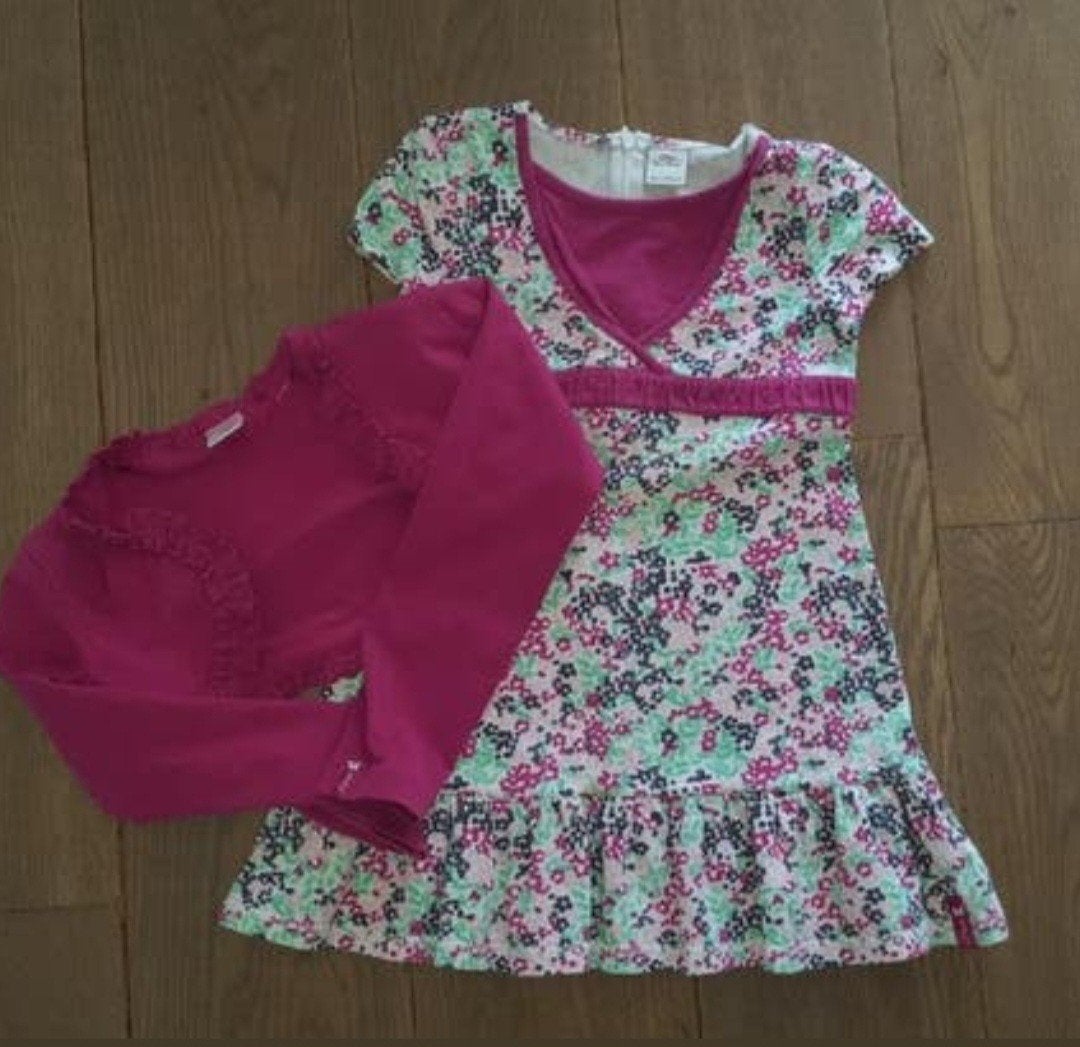 Setje zomerjurkje met bijhorend vestje maat 116 / 122, Enfants & Bébés, Vêtements enfant | Taille 116, Comme neuf, Ensemble, Enlèvement ou Envoi