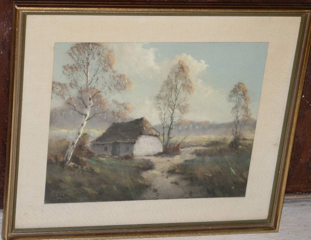 Garstin Cox Schilderij, pastel - gesigneerd, Antiek en Kunst, Ophalen of Verzenden, Gesigneerd, Pastel
