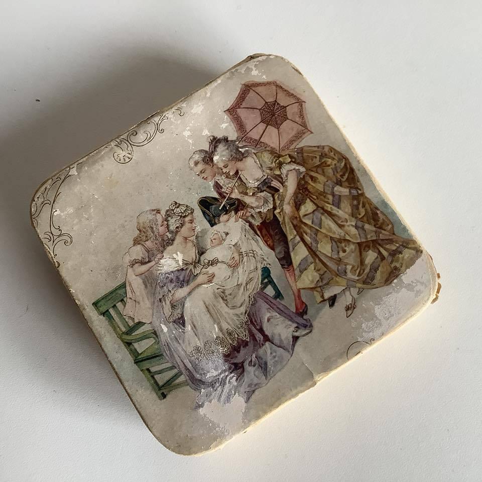 “Belle Époque” doopsuikerdoosje rond 1900, Ophalen of Verzenden