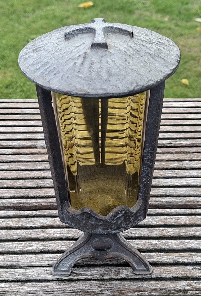 Bronzen tuin lantaarn, Tuin en Terras, Ophalen, Gebruikt