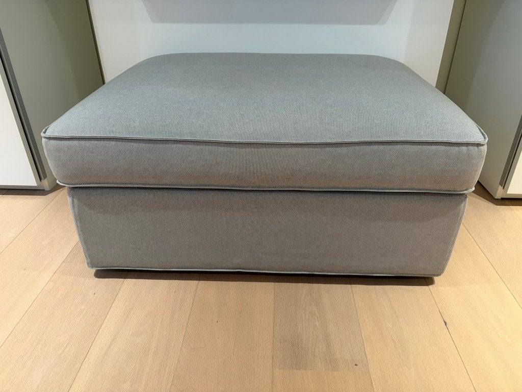 IKEA KIVIK voetenbank met bergruimte Tallmyra wit/zwart, Ophalen, 75 tot 100 cm, Zo goed als nieuw, Rechthoekig