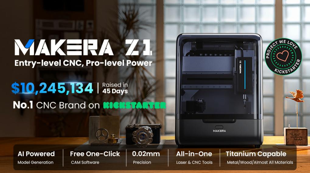 Binnenkort beschikbaar kickstarter Makera Z1 CNC, Ophalen, Nieuw, Elektrisch, Overige soorten