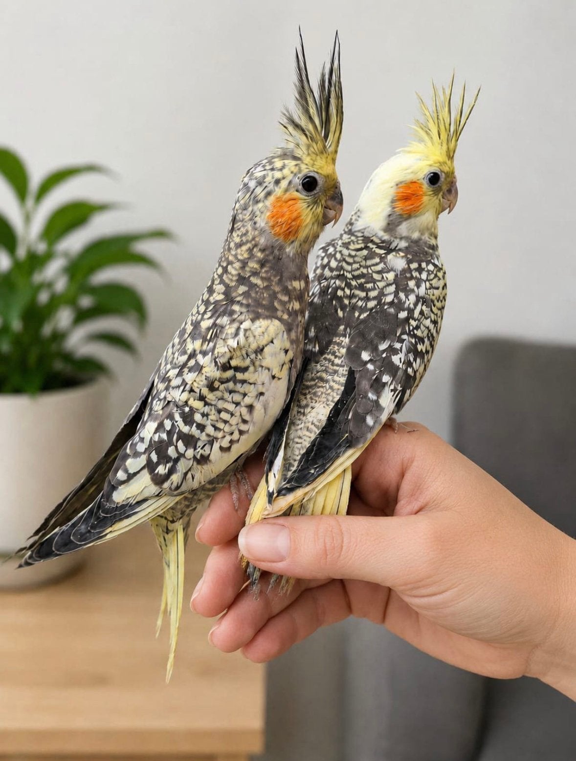 Handtamme valkparkieten, Plusieurs animaux, Perruche, Bagué