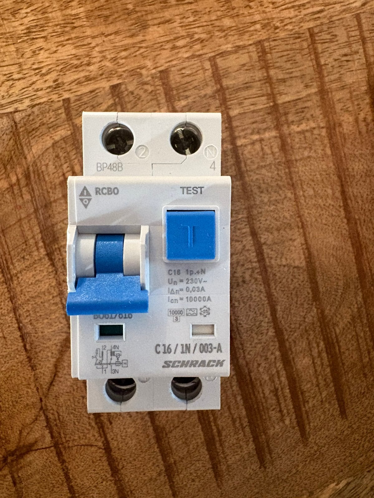 Schrack LS-FI Differentieelautomaat C 16A 30mA 1P+N A 10kA, Doe-het-zelf en Bouw, Ophalen of Verzenden, Zo goed als nieuw