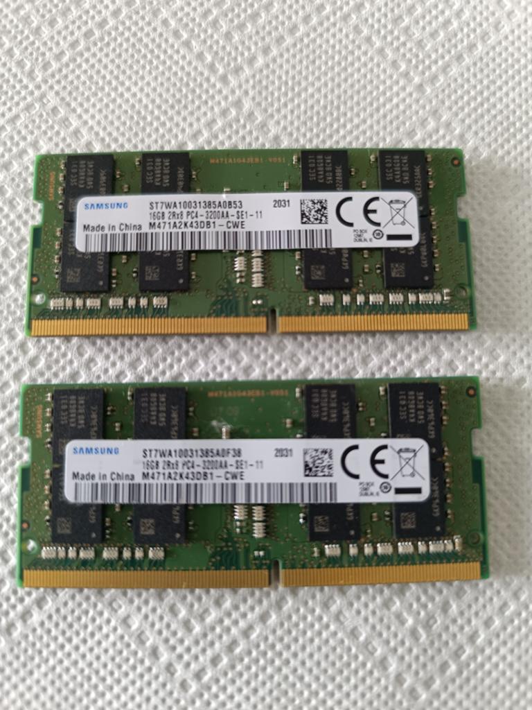 SAMSUNG DDR4 32GB (2x16GB) 3200AA 2Rx8 PC4 SODIMM RAM, Enlèvement ou Envoi, DDR4, Comme neuf, Laptop