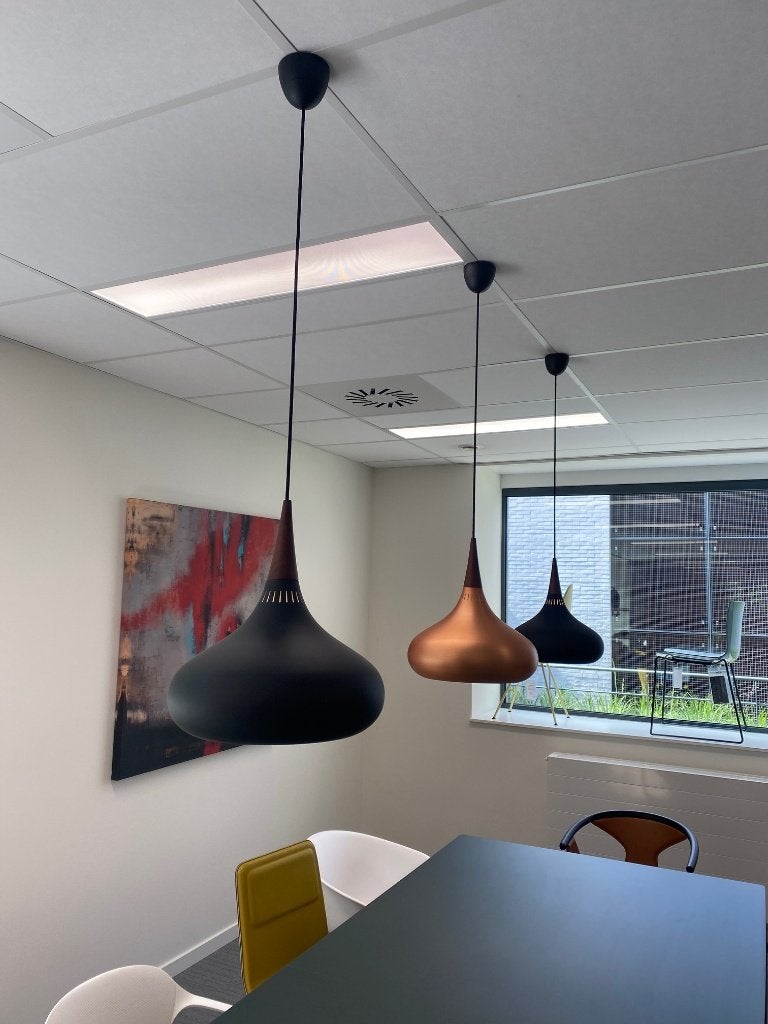 3x Fritz Hansen Orient design hanglampen  – -50%, Enlèvement, Comme neuf, Bois, Vintage, design