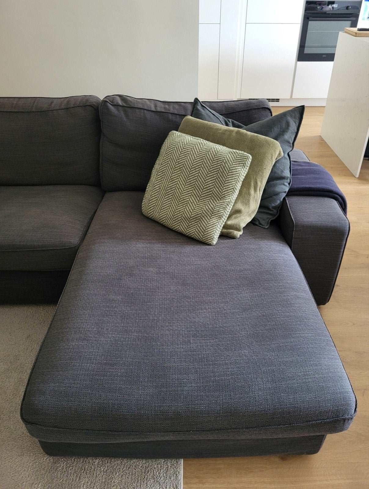 KIVIK 3-zitsbank zetel met chaise longue, Enlèvement, Utilisé, Tissus, 150 cm ou plus